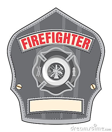 Firefighter Helmet Badge Stock Photo