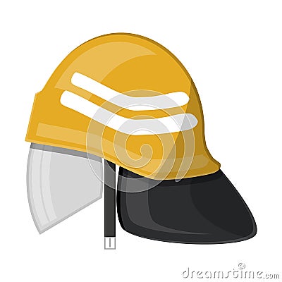 Firefighter helmet. Fire equipment. Vector Illustration