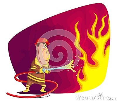 Firefighter Vector Illustration