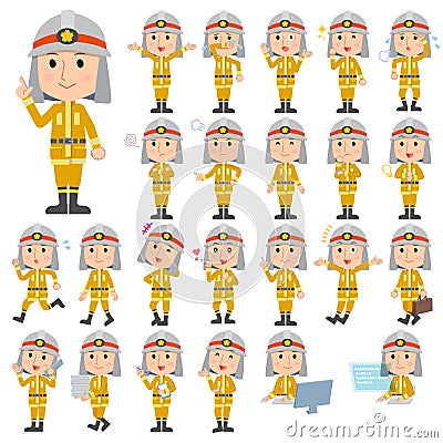 Firefighter man Vector Illustration