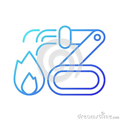 Firefighter robots gradient linear vector icon Vector Illustration