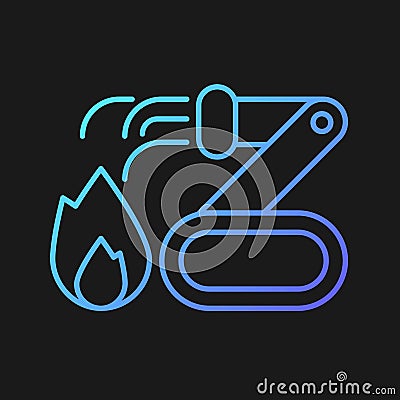 Firefighter robots gradient vector icon for dark theme Vector Illustration