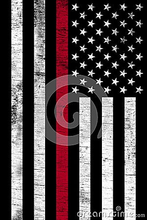 Firefighter Support Vertical Textured Flag Stock Photo