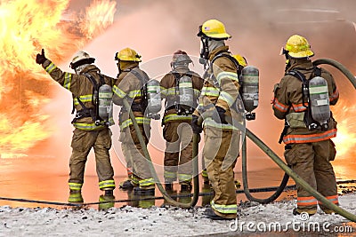 Firefighter Thumbs Up Stock Photo