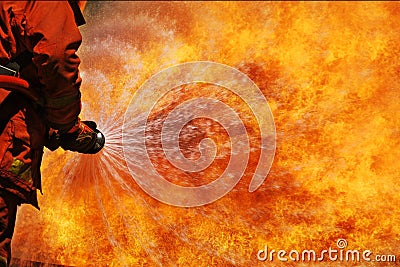 Firefighter in training Stock Photo