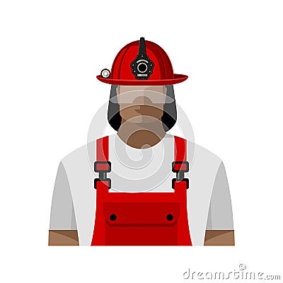 A firefighter in uniform and helmet. Isolated color image Vector Illustration