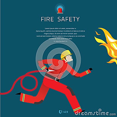 Firefighter Vector Illustration Vector Illustration