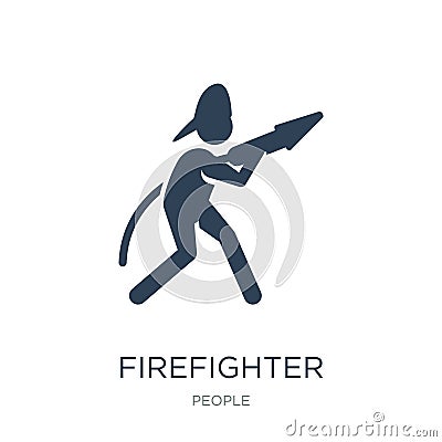 firefighter working icon in trendy design style. firefighter working icon isolated on white background. firefighter working vector Vector Illustration
