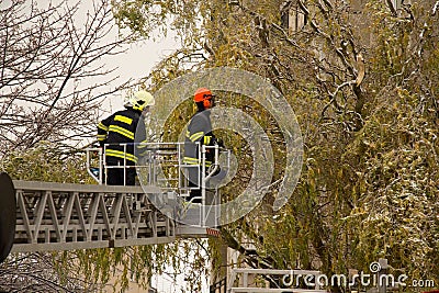 Firefighters in action Editorial Stock Photo