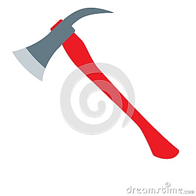 Firefighters Axe with red handle Vector Illustration