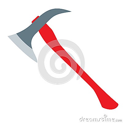 Firefighters Axe with red handle Vector Illustration