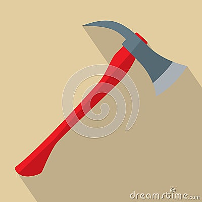 Firefighters Axe with red handle Vector Illustration