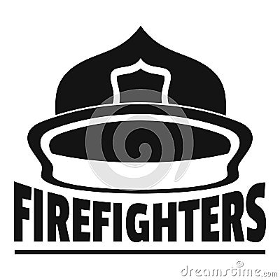 Firefighters helmet logo, simple style Vector Illustration