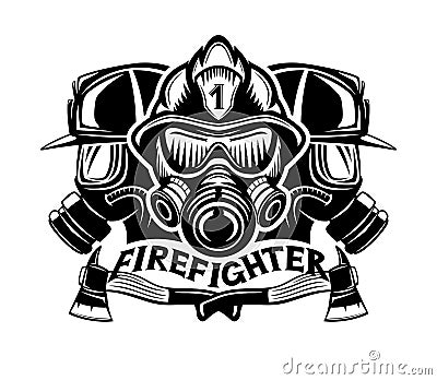 Firefighters sign on a white. Vector Illustration