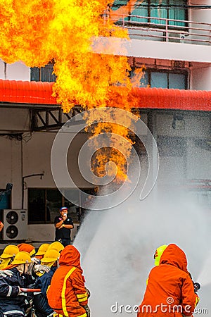 Firefighters training Editorial Stock Photo
