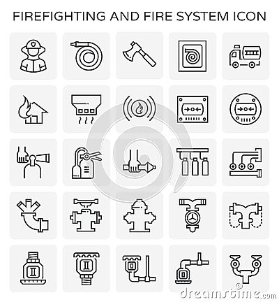 Firefighting system icon Vector Illustration