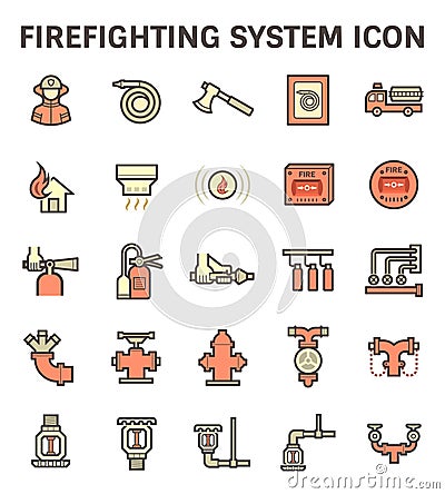 Firefighting system icon Vector Illustration