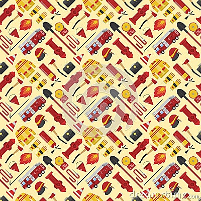 Firefiters pattern vector illustration. Vector Illustration