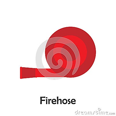 Firehose in cartoon style, marine card for kid, preschool activity for children, vector Cartoon Illustration