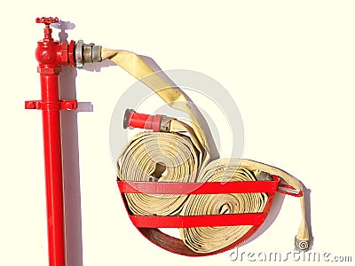 Firehose Hose Emergency Red Stock Photo