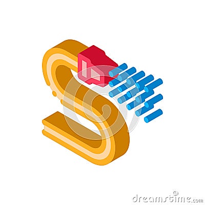 Firehose Water Spray isometric icon vector illustration Vector Illustration