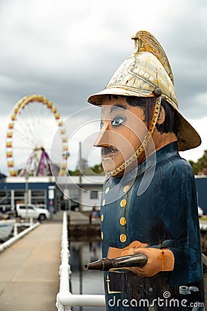 Fireman bollards in Geelong along the bay walk Editorial Stock Photo