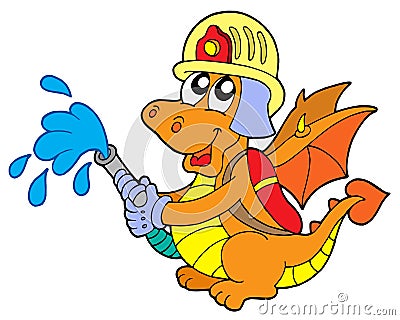 Fireman dragon Vector Illustration