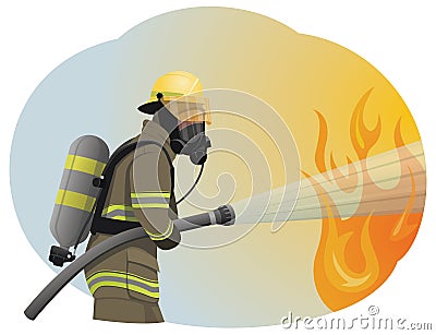 Fireman Vector Illustration