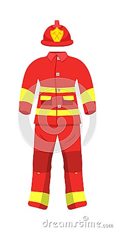 Fireman protective suit flat vector illustration Vector Illustration