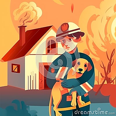 Zhytomyr, Ukraine, March 30, 2023: Fireman Saves Animals and People. Editorial Stock Photo