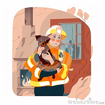 Zhytomyr, Ukraine, March 30, 2023: Fireman Saves Animals and People. Editorial Stock Photo