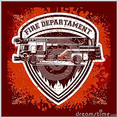 Firemans - t-shirt graphics, fire department, sworn to protect Vector Illustration