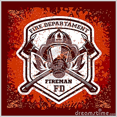 Firemans - t-shirt graphics, fire department, sworn to protect Vector Illustration