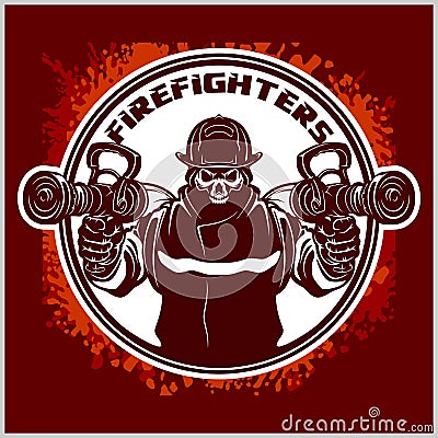 Firemans - t-shirt graphics, fire department, sworn to protect Vector Illustration