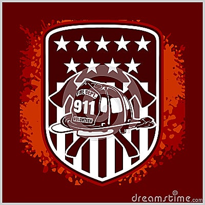 Firemans - t-shirt graphics, fire department, sworn to protect Vector Illustration