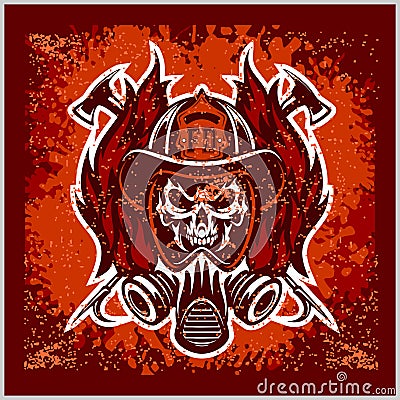 Firemans - t-shirt graphics, fire department, sworn to protect Vector Illustration