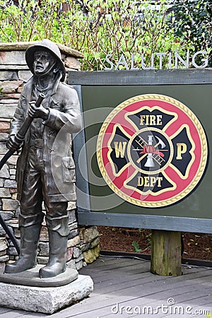 Firemen Memorial at Dollywood theme park in Sevierville, Tennessee Editorial Stock Photo