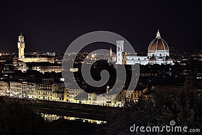 Firenze Florence Piazzale Michelangelo night Stock Photo
