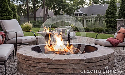 firepit in the garden Stock Photo