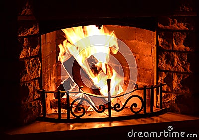 Fireplace Stock Photo