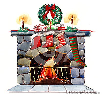 Fireplace Stock Photo