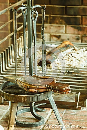 Fireplace bellows. Stock Photo