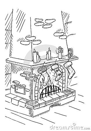 Fireplace Vector Illustration