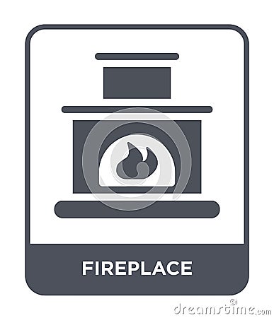 fireplace icon in trendy design style. fireplace icon isolated on white background. fireplace vector icon simple and modern flat Vector Illustration