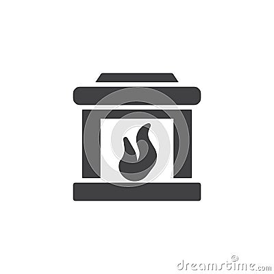 Fireplace icon vector Vector Illustration