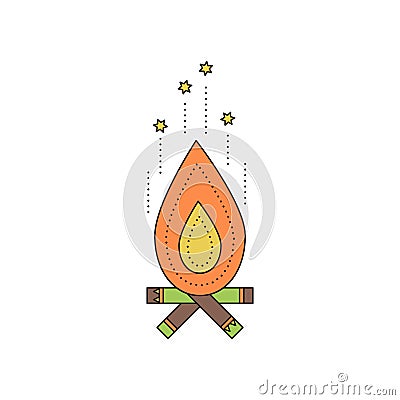 Fireplace line icon Vector Illustration