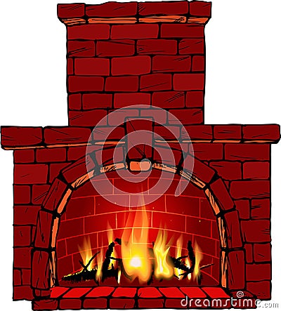 Fireplace Cartoon Illustration