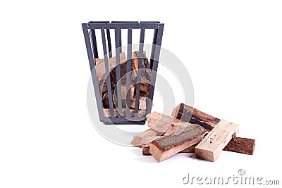 Fireplace wood Stock Photo