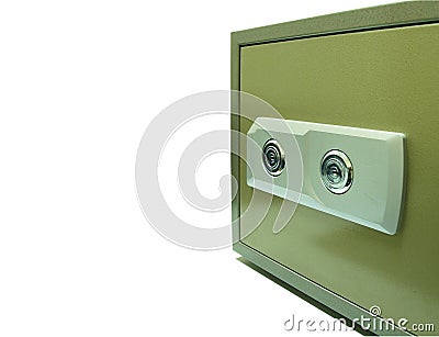 Fireproof safe with two locks Stock Photo