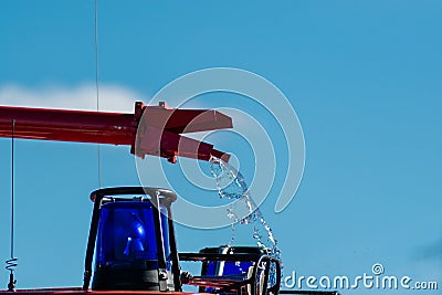 Firetruck Water Cannon Stock Photo